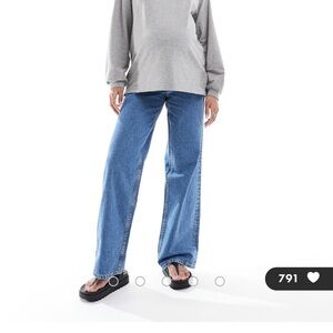 ASOS DESIGN Maternity wide leg dad jeans